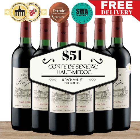 Comte de Senejac Haut-Medoc - Bordeaux, France - 6 Pack Value