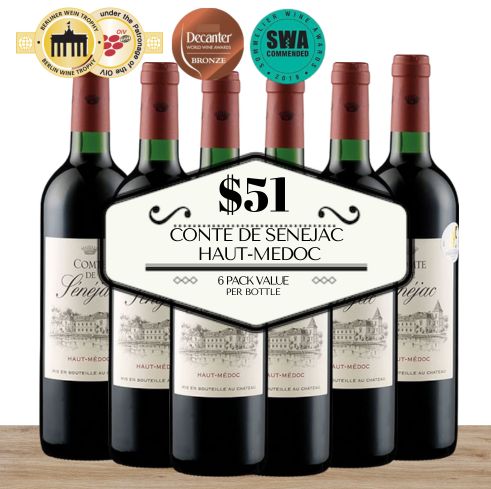 Comte de Senejac Haut-Medoc - Bordeaux, France - 6 Pack Value