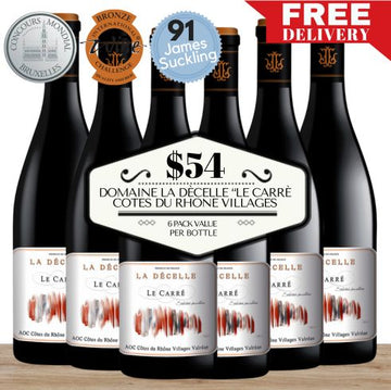 Domaine La Décelle "Le Carré" Cotes du Rhone Villages 2016 - Valréas, France 6 Pack Value