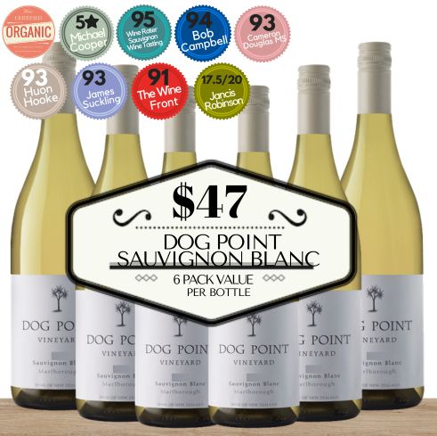 Dog Point Sauvignon Blanc (Organic) ~ Marlborough, New Zealand Value 6 Pack