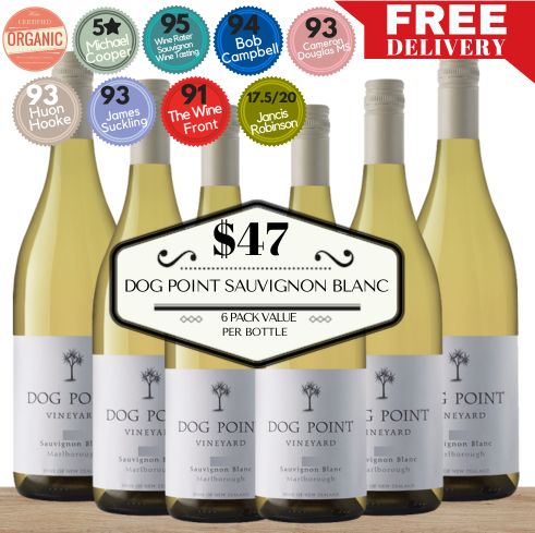 Dog Point Sauvignon Blanc (Organic) 2022 ~ Marlborough, New Zealand - 6 Pack Value