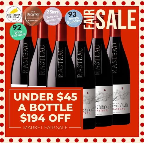 Domaine des Evigneaux Rouge - Rasteau, France 6 Pack Value