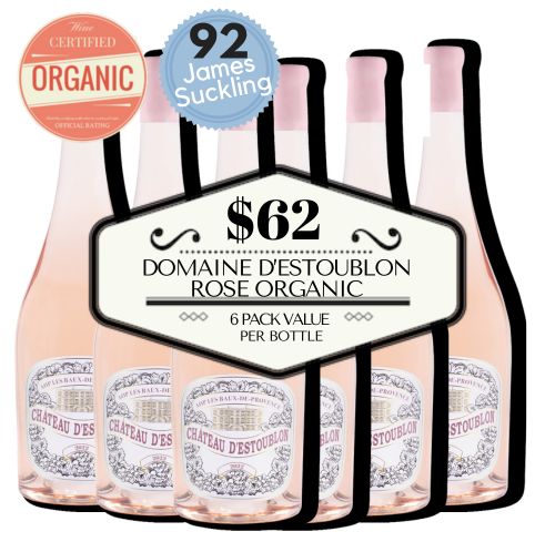 Château d'Estoublon Rose (Organic) - Les Baux-de-Provence, France 6 Pack Value