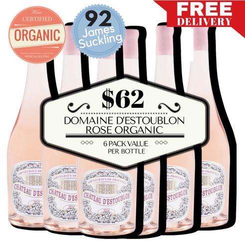 Château d'Estoublon Rose (Organic) - Les Baux-de-Provence, France 6 Pack Value