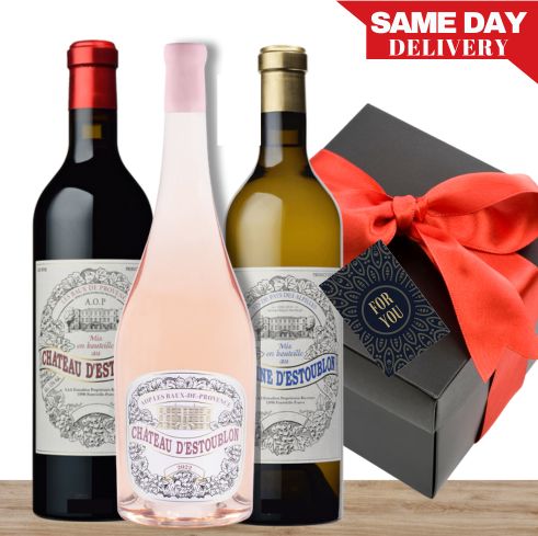 d'Estoublon Trio Luxe Red, White & Rosé Wine Premium Gift Box & Wrapped