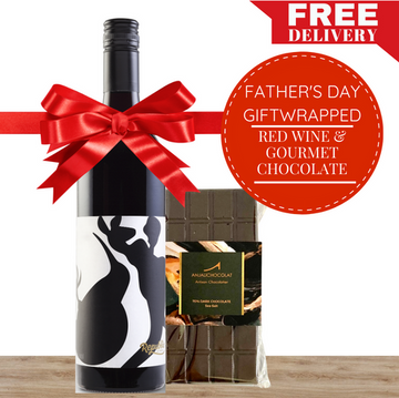 Red Wine & Gourmet Chocolate Father's Day Gift-Wrapped