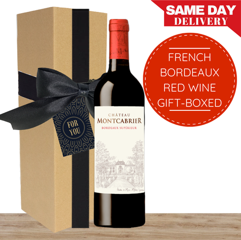 French Bordeaux Red Wine Gift Eco Box & Wrapped