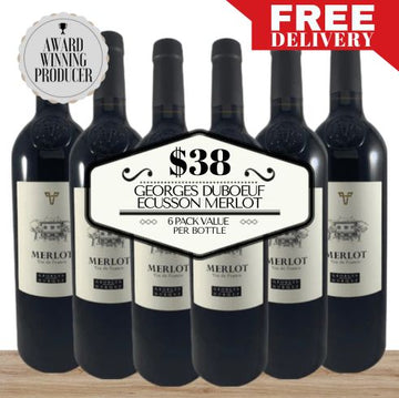 Georges Duboeuf Ecusson Merlot 2021 ~ Languedoc, France - 6 Pack Value