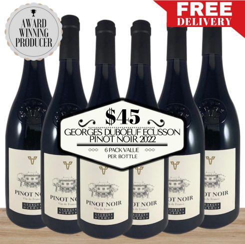 Georges Duboeuf Ecusson Pinot Noir 2022 ~ Languedoc-Roussillon, France 6 Pack Value