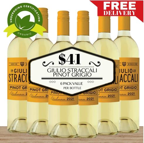 Giulio Straccali Pinot Grigio - Tuscany, Italy 6 Pack Value