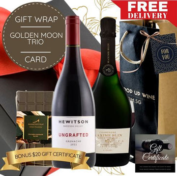 Golden Moon Trio – Champagne, Red & Chocolate