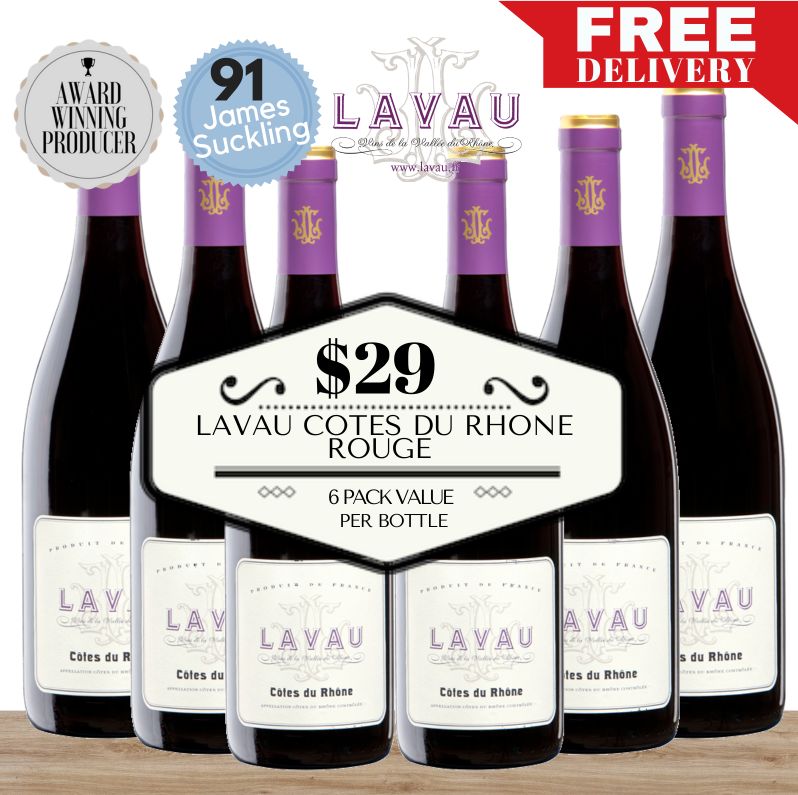 Lavau Cotes du Rhone Red 2020 - Rhone, France 6 Pack Value