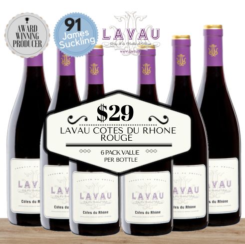 Lavau Cotes du Rhone Red 2020 - Rhone, France 6 Pack Value