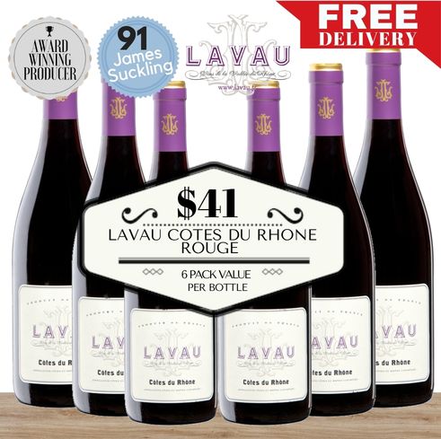 Lavau Cotes du Rhone Red 2020 - Rhone, France 6 Pack Value