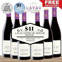Lavau Cotes du Rhone Red 2020 - Rhone, France 6 Pack Value