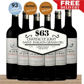 Chateau Le Jurat Saint-Emilion Grand Cru  - Bordeaux, France - 6 Pack Value