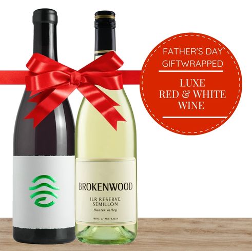 Luxe Red & White Wine Father's Day Gift-Wrapped