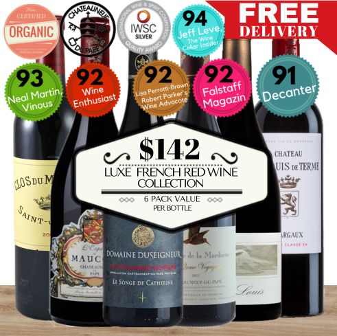 Luxe French Red Wine Collection 6 Pack Value
