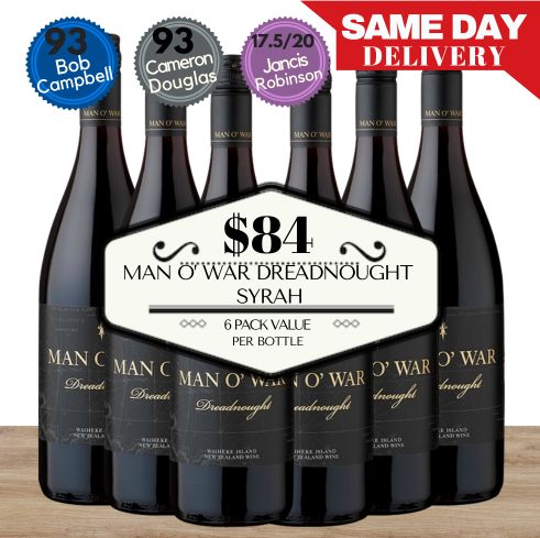 Man O' War Dreadnought Syrah ~ Waiheke Island, New Zealand Value 6 Pack