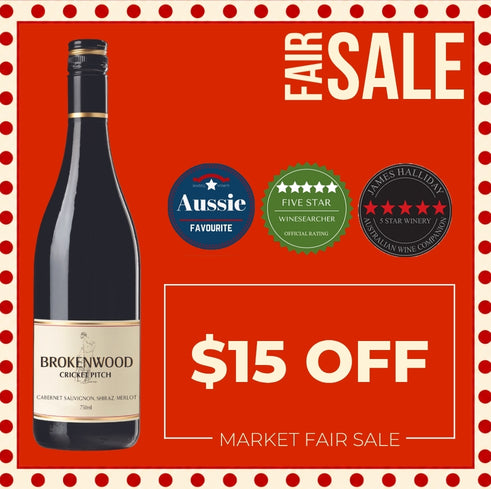 Brokenwood Cricket Pitch Red Cabernet Sauvignon Shiraz Merlot 2021 ~ Hunter Valley, Australia