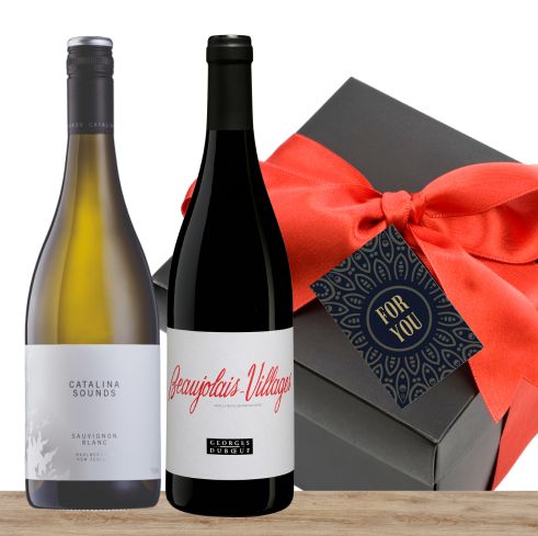 Premium Red & White Wine Gift Box & Wrapped