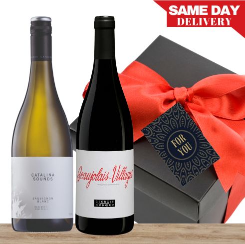 Premium Red & White Wine Gift Box & Wrapped