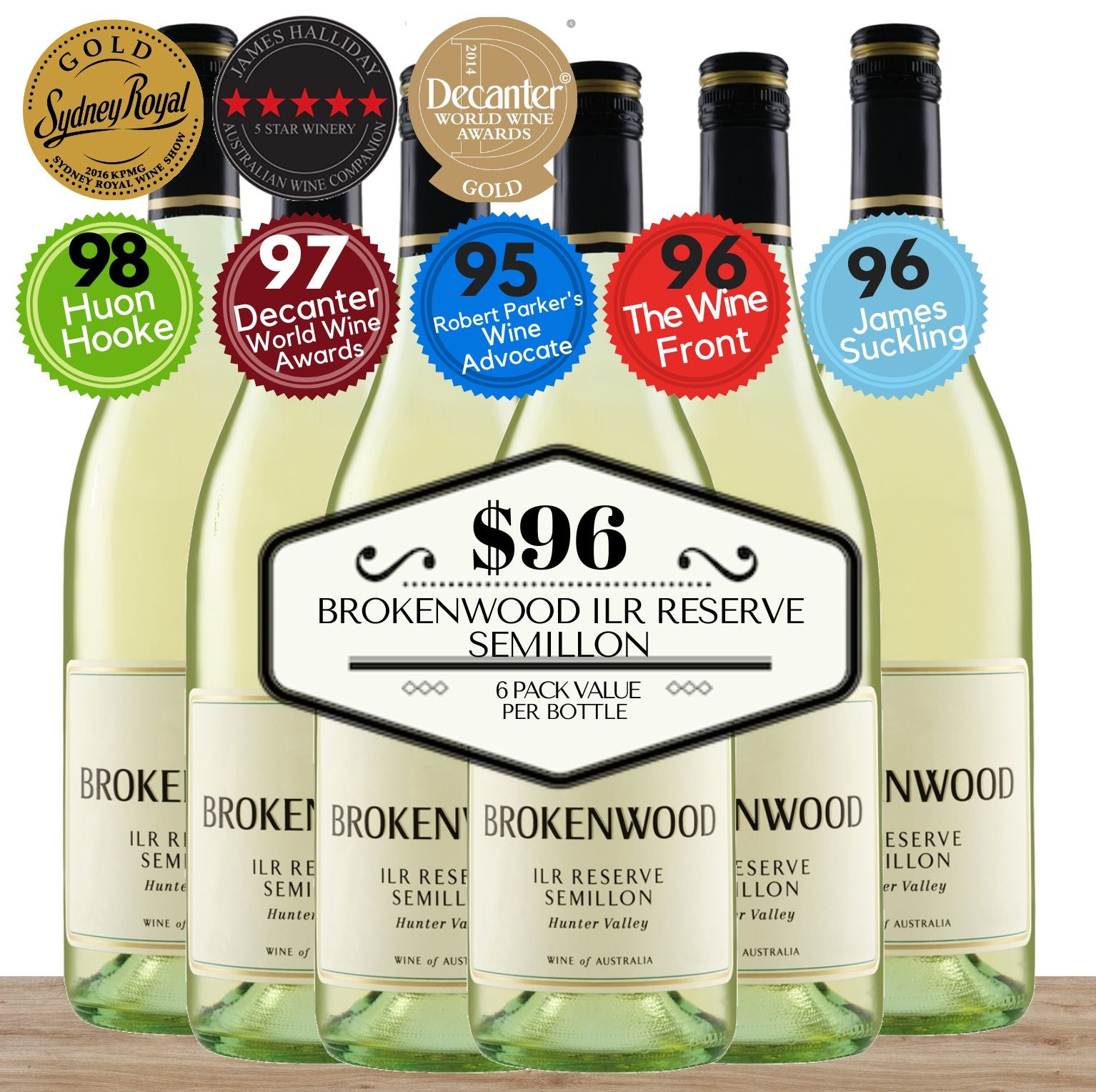 Brokenwood ILR Reserve Semillon ~ Hunter Valley, NSW, Australia 6 Pack Value