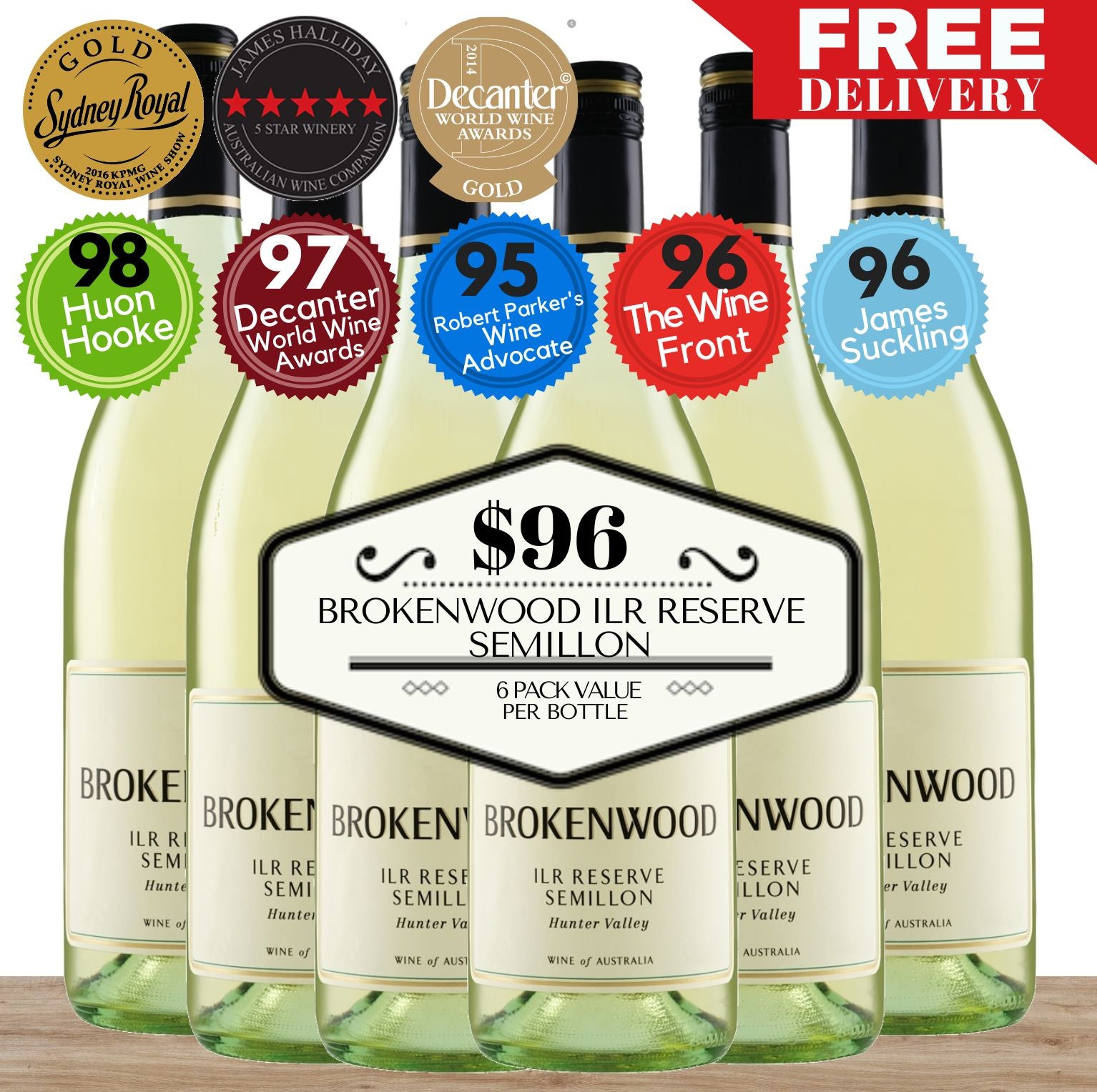 Brokenwood ILR Reserve Semillon ~ Hunter Valley, NSW, Australia 6 Pack Value