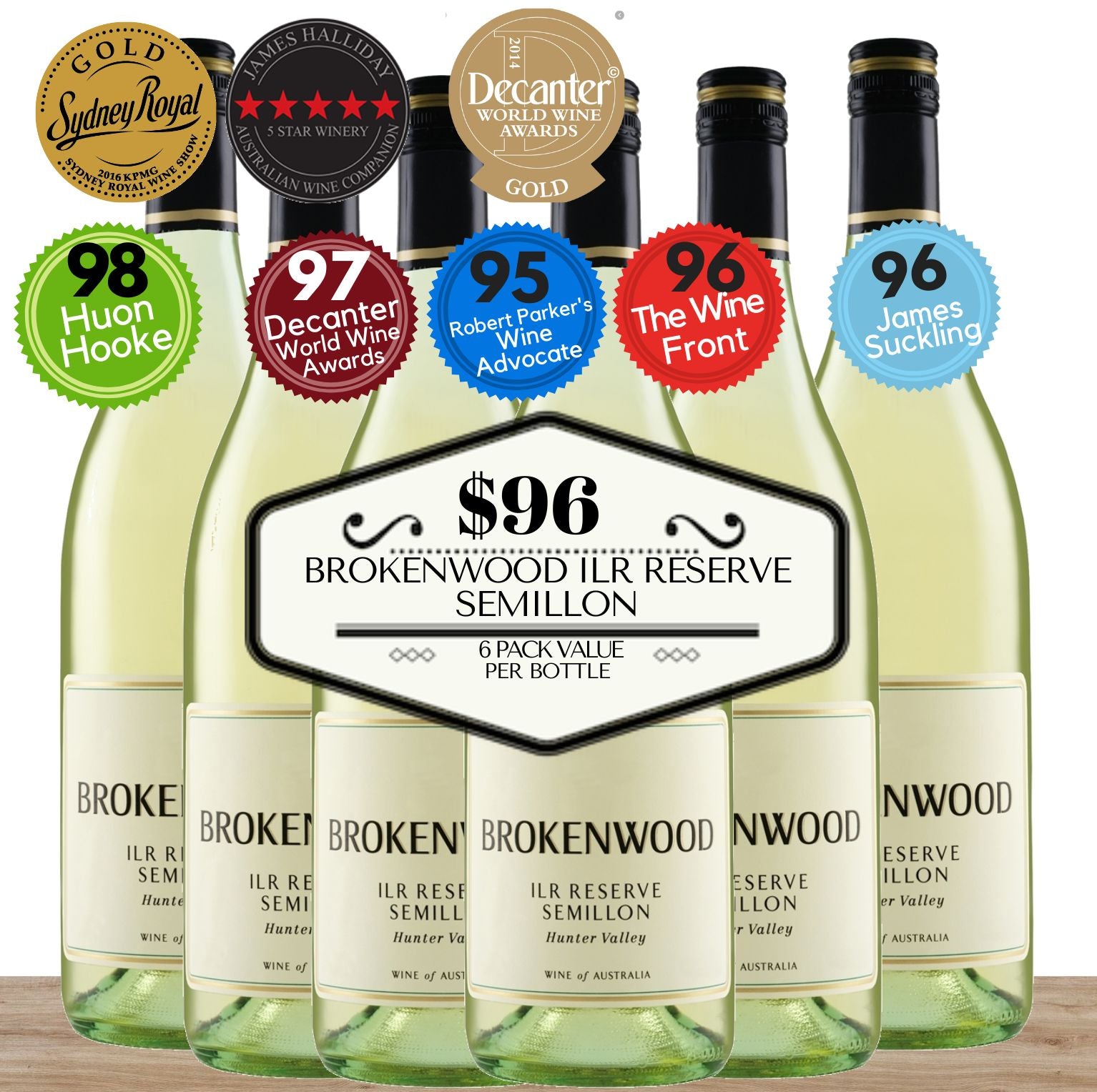 Brokenwood ILR Reserve Semillon ~ Hunter Valley, NSW, Australia 6 Pack Value