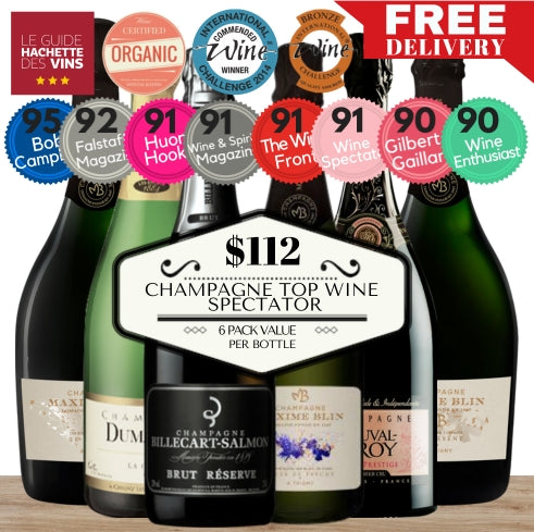 Champagne Top Wine Spectator Mixed Pack - 6 Pack Value