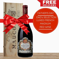 Dad's Selection Luxed French Magnum Red Wine Wooden Gift Box & Wrapped