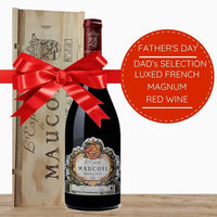Dad's Selection Luxed French Magnum Red Wine Wooden Gift Box & Wrapped