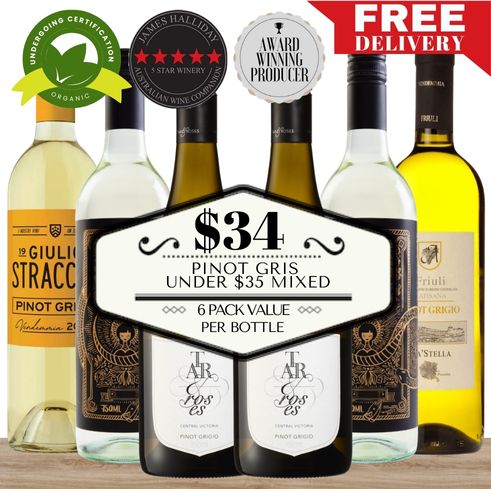 Pinot Gris Under $35 Mixed - 6 Pack Value