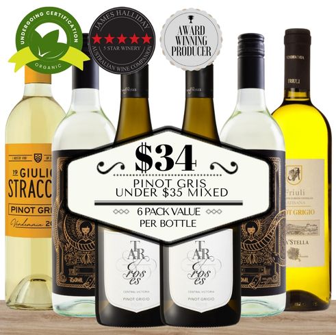 Pinot Gris Under $35 Mixed - 6 Pack Value