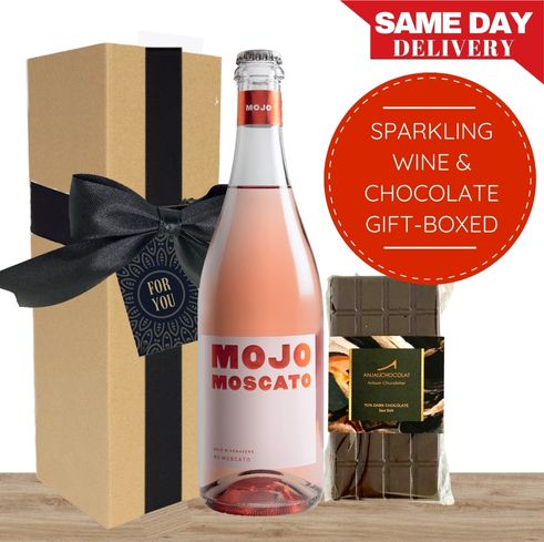 Sparkling Wine & Gourmet Chocolate - Gift Wrapped