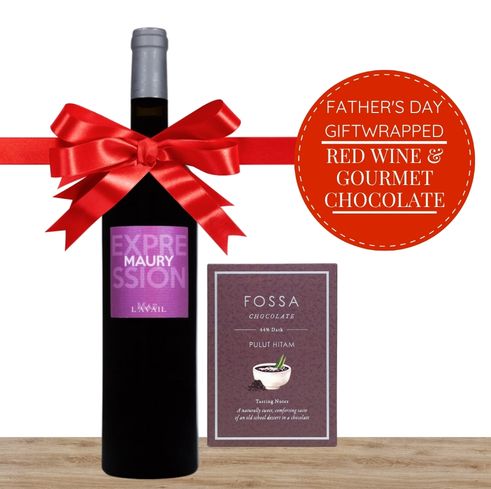 Organic Red Wine & Gourmet Chocolate Father's Day Gift-Wrapped