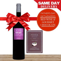 Organic Red Wine & Gourmet Chocolate Father's Day Gift-Wrapped
