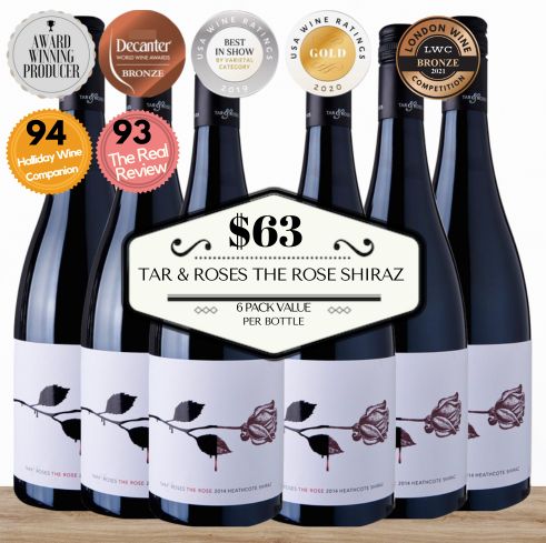 Tar & Roses The Rose Shiraz - Heathcote Victoria, Australia 6 Pack Value