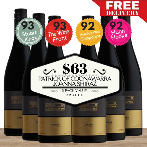 Patrick of Coonawarra Joanna Shiraz 2017 ~ Coonawarra ~ South Australia - 6 Pack Value