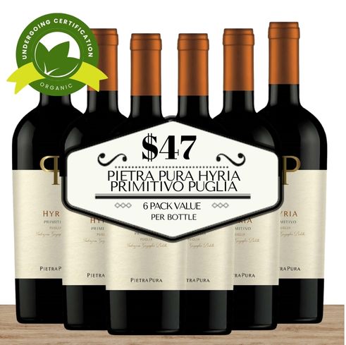 Pietra Pura Hyria Primitivo Puglia - Puglia, Italy 6 Pack Value