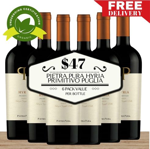 Pietra Pura Hyria Primitivo Puglia - Puglia, Italy 6 Pack Value