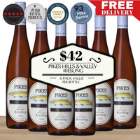 Pikes Hills & Valleys Riesling - Clare Valley, Australia Value 6 Pack