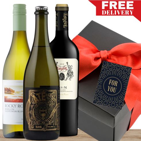 Premium Red White & Sparkling Wine Gift Box & Wrapped