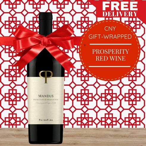 Prosperity Red Wine Gift-Wrapped