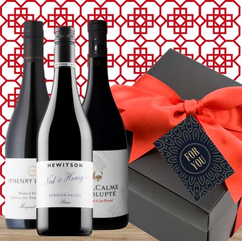 Prosperity Three Premium Red Wine Gift Box & Wrapped