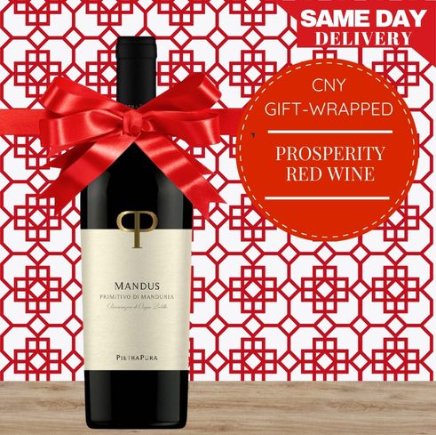 Prosperity Red Wine Gift-Wrapped