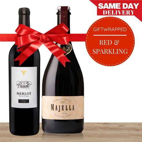 Red & Sparkling Wine Gift-Wrapped