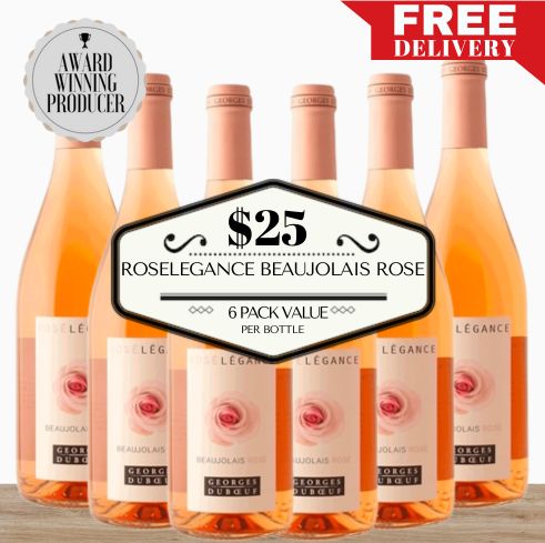 Roselegance Beaujolais Rose 2020 Beaujolais, France - 6 Pack Value