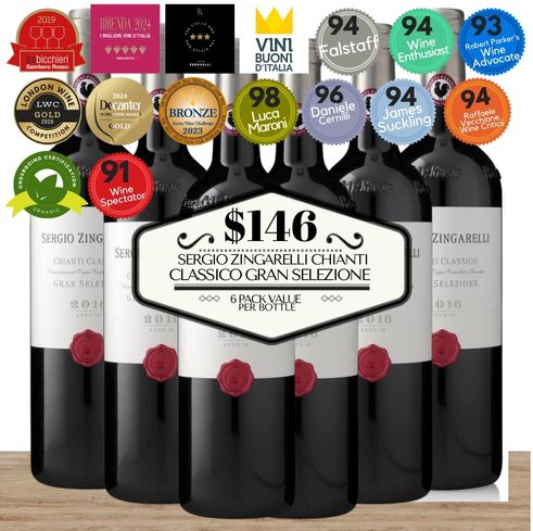Sergio Zingarelli Chianti Classico Gran Selezione - Tuscany, Italy 6 Pack Value