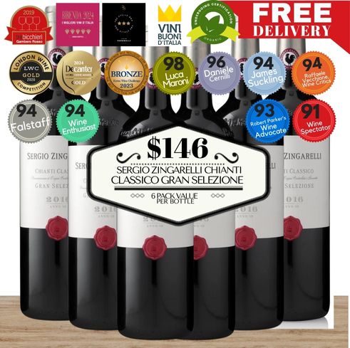 Sergio Zingarelli Chianti Classico Gran Selezione - Tuscany, Italy 6 Pack Value